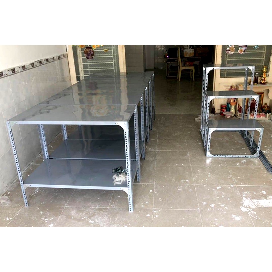Kệ sắt v lỗ để hàng 2 tầng, Dài 1m x Rộng 40cm x Cao 50cm