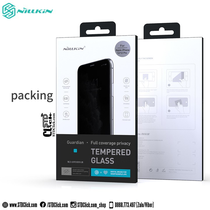 KÍNH CƯỜNG LỰC IPHONE 12 PRO MAX NILLKIN GUARDIAN CHỐNG NHÌN TRỘM CHÍNH HÃNG [NEW SALEOFF]