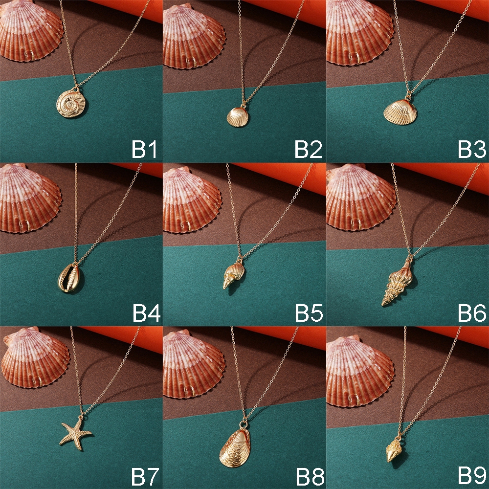 Vòng cổ hợp kim mặt vỏ sò nhiều kiểu dáng thời trang Hàn Quốc cho nữ