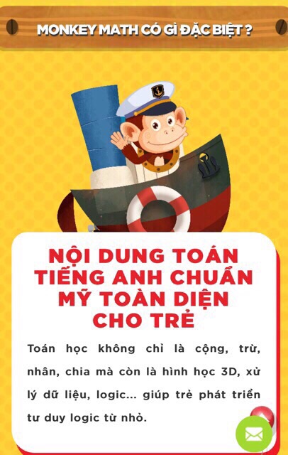 Monkey Math Toàn quốc [E-voucher] - Voucher Mã học Toán tiếng Anh chuẩn Mỹ cho bé