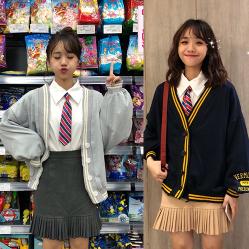 Áo khoác cadigan viền vàng