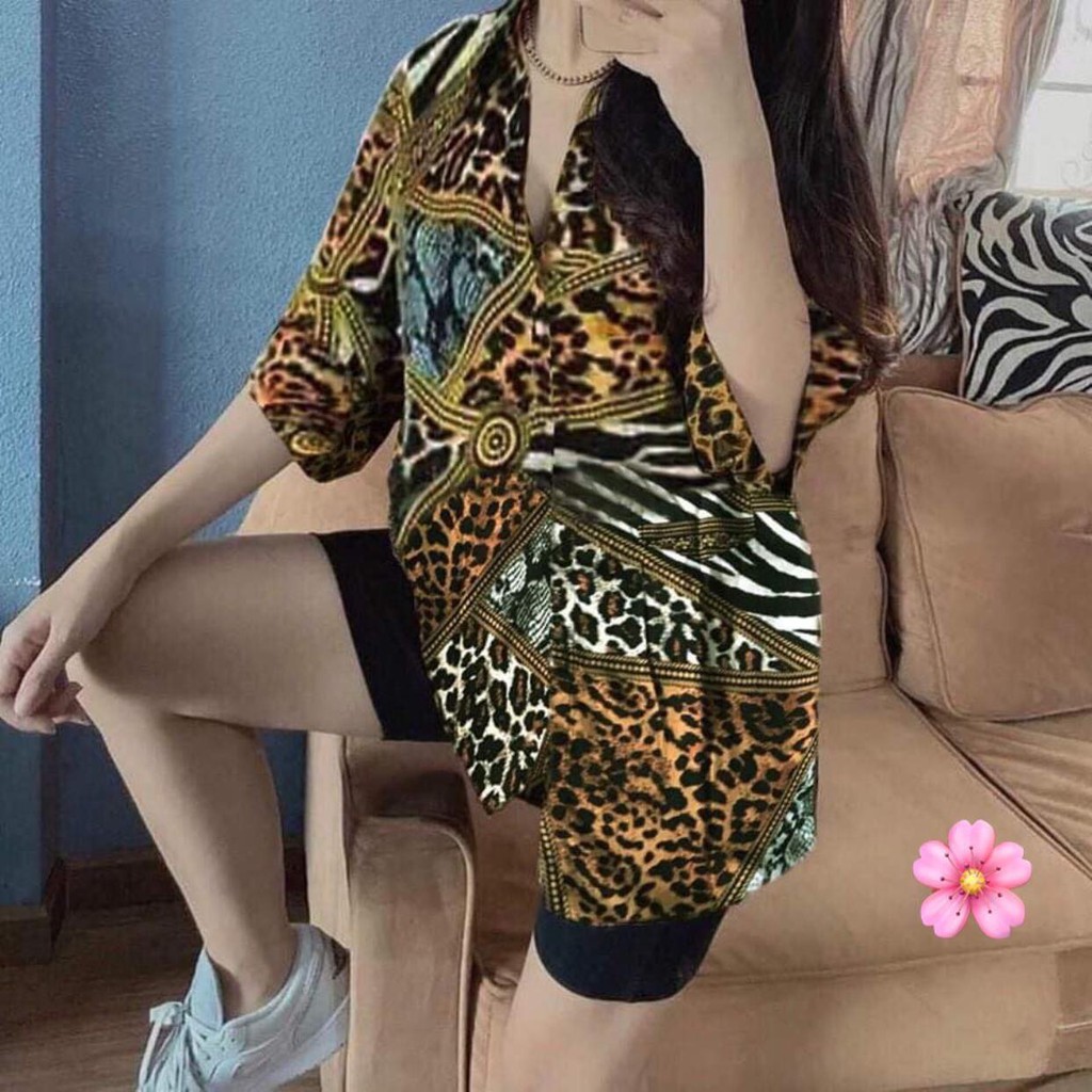 SET BỘ ÁO LỤA HỌA TIẾT QUẦN LEGGING