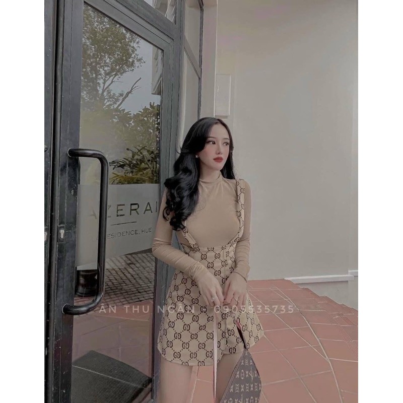 Set yếm GG kèm áo len giấy
