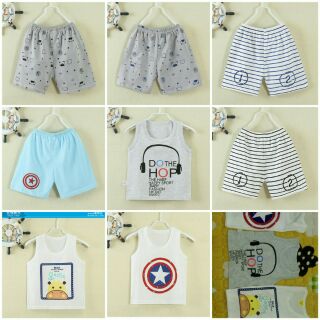 Bộ bé trai 3 lỗ áo hè cotton thoáng mát