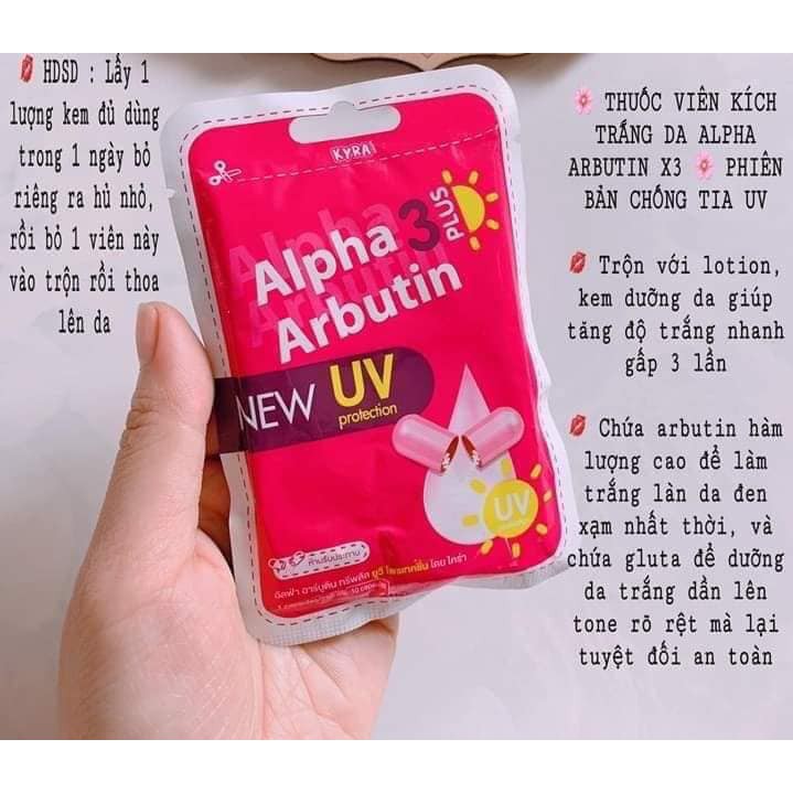 Vỉ 10 viên alpha arbutin uv có chống nắng