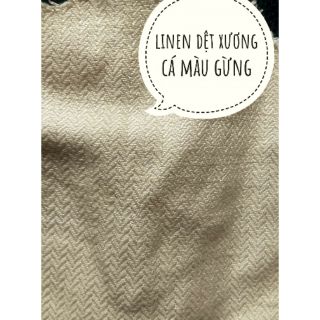 Linen dệt xương cá màu gừng( 1 mét)