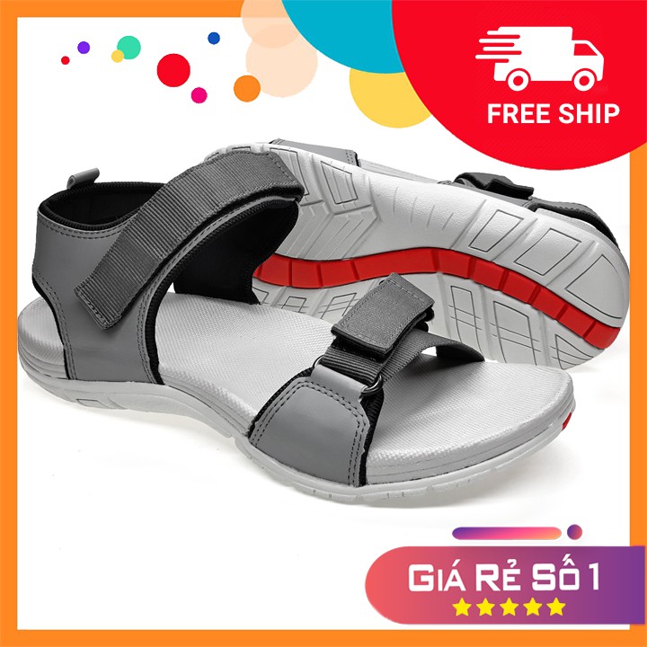 [Fullbox] Giày Sandal Nam Việt Thủy Quai Ngang Xám - VT018