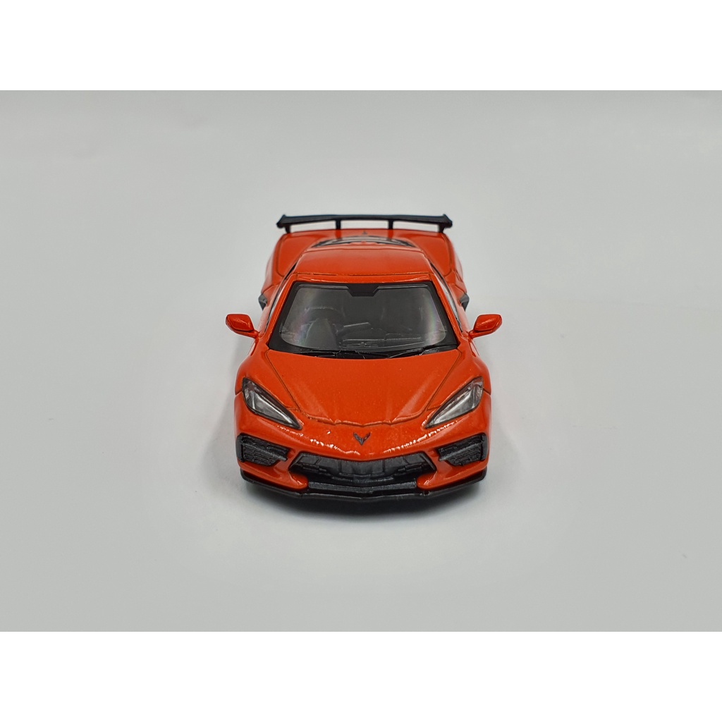 Xe Mô Hình Chevrolet Corvette Stingray 2020 Sebring Orange Tintcoat RHD 1:64 MiniGT (Cam)