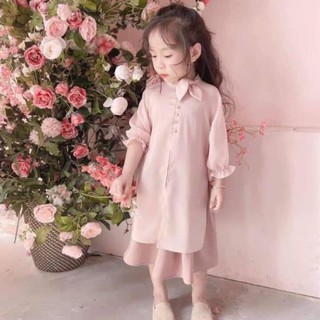 TLL212 Áo dài cách tân cho bé gái mộc mào