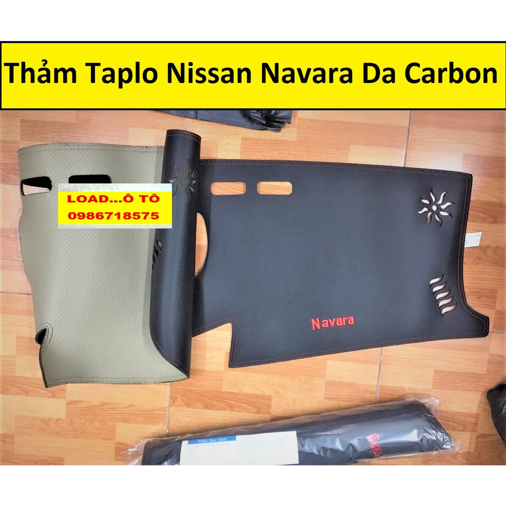 Thảm Chống Nắng Taplo Da Carbon Xe Nissan Navara 2022-2016 Cao Cấp Nhất Thị Trường