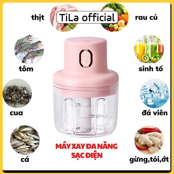 Máy Xay Cầm Tay Mini Sạc Điện, Xay Thịt Ớt Hành Tỏi ☑ FREESHIP☑ Cầm Tay Siêu Tiện Lợi Hàng Cao Cấp, Uy Tín Tại Shop