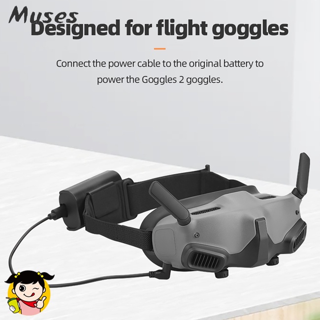 Dây Cáp Nguồn Pin Kèm Kẹp Sau Cho Kính Mát Dji Avata Goggles 2