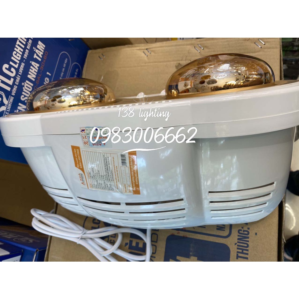 Đèn Sưởi Ấm Nhà Tắm Nắp Lổi ASIA Bóng Hồng Ngoại  - Bảo Hành 2 Năm