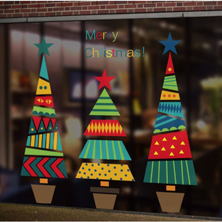 Bộ 3 Cây Decal Dán Kính Trang Trí Noel Cây Thông Noel
