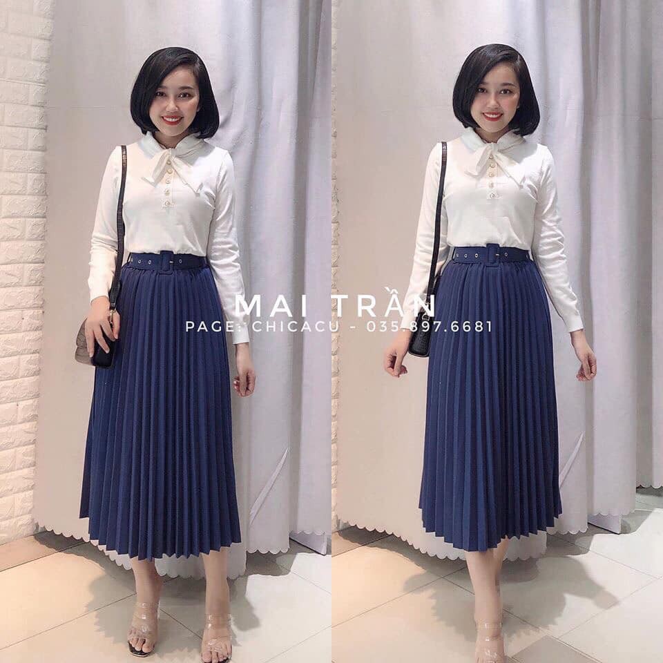 Áo len 2 cổ Nơ Xỏ cúc ngọc mã 771 (kèm ảnh thật,video) | BigBuy360 - bigbuy360.vn