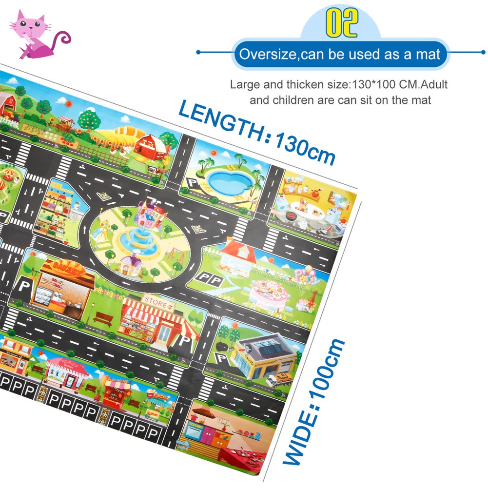 Thảm Đồ Chơi Hình Bản Đồ Giao Thông Thành Phố Cho Bé