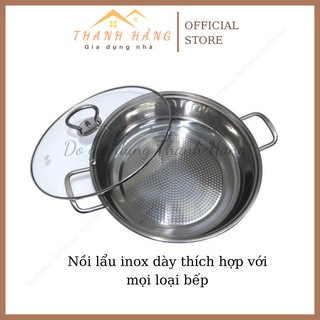 Nồi lẩu inox đáy từ, dùng trên mọi loại bếp freeship 28 cm, 30 cm