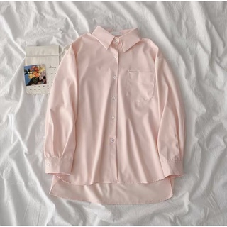 SẴN | Áo sơ mi trơn oversize basic màu pastel (unisex)