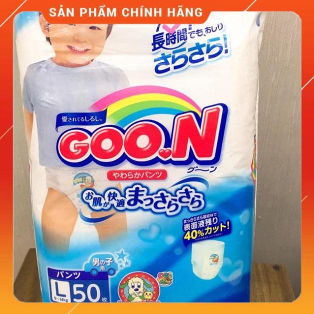 Hàng auth Tã quần Goon size L 50 miếng bé trai (9-14kg)