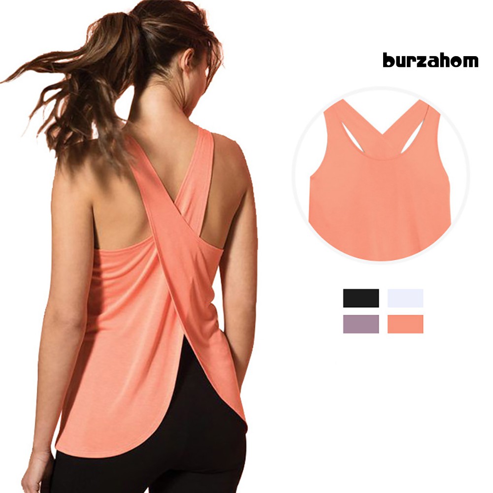 Áo Tank Top Thể Thao Đan Dây Chéo Lưng Thời Trang Quyến Rũ Cho Nữ