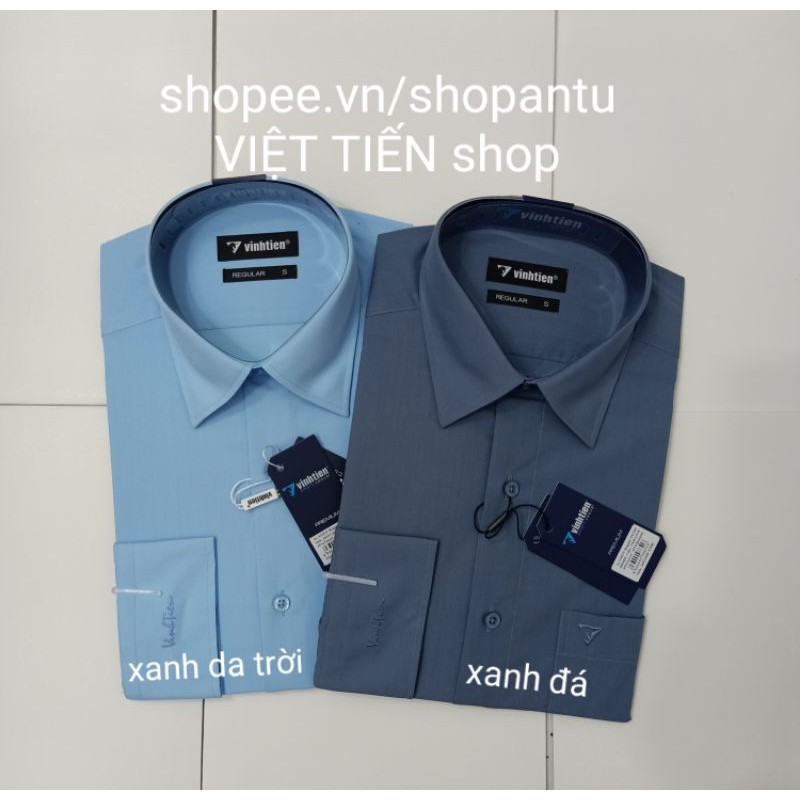 Áo VĨNH TIẾN  chính hãng màu trơn tay dài