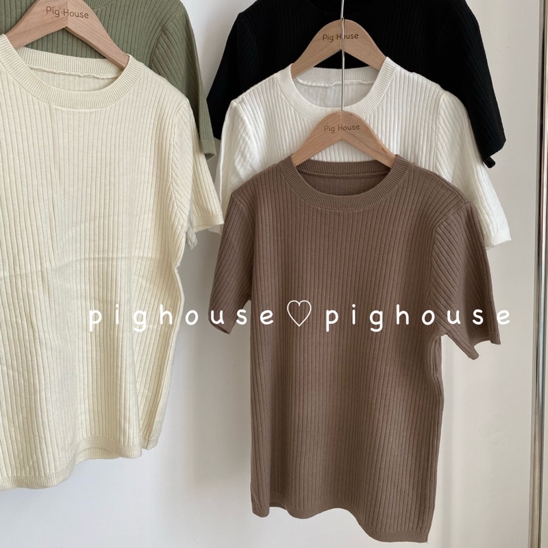 Áo len đũa cộc tay trơn bảng màu bassic chất dày dặn ( Ảnh thật ) | BigBuy360 - bigbuy360.vn