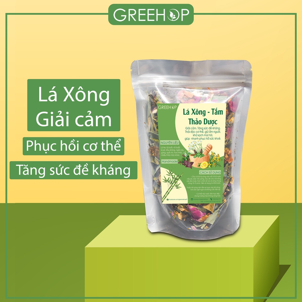 [Combo] Lá xông giải cảm, thảo dược phục hồi cơ thể, tăng sức đề kháng GreeHop