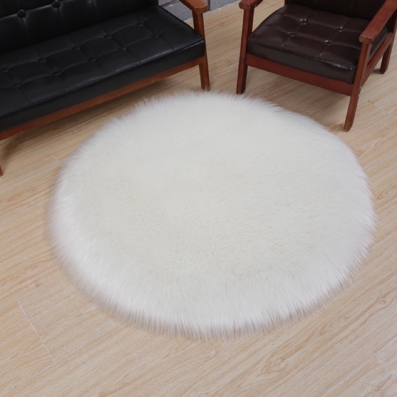 Thảm Lông Tròn Trang Trí, Trải Sàn(Size 1m, 1m5)
