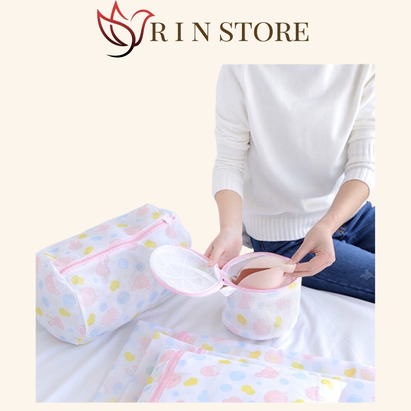 Túi Giặt Đồ Máy Túi Lưới Giặt Quần Áo Áo Ngực Quần Lót Có Khóa Kéo Chắc Chắn Hàng Cao Cấp RIN
