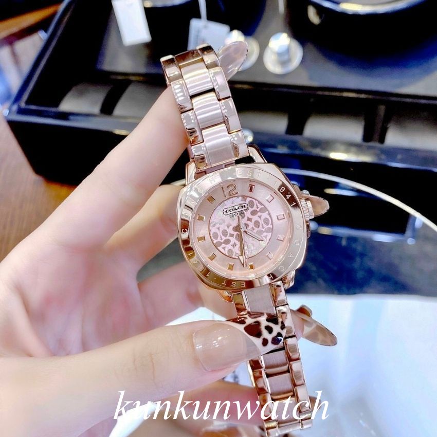 Đồng Hồ Nữ Coach BoyFriend Dây Vàng Hồng - 34mm