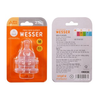 Núm vú bình sữa wesser đủ size