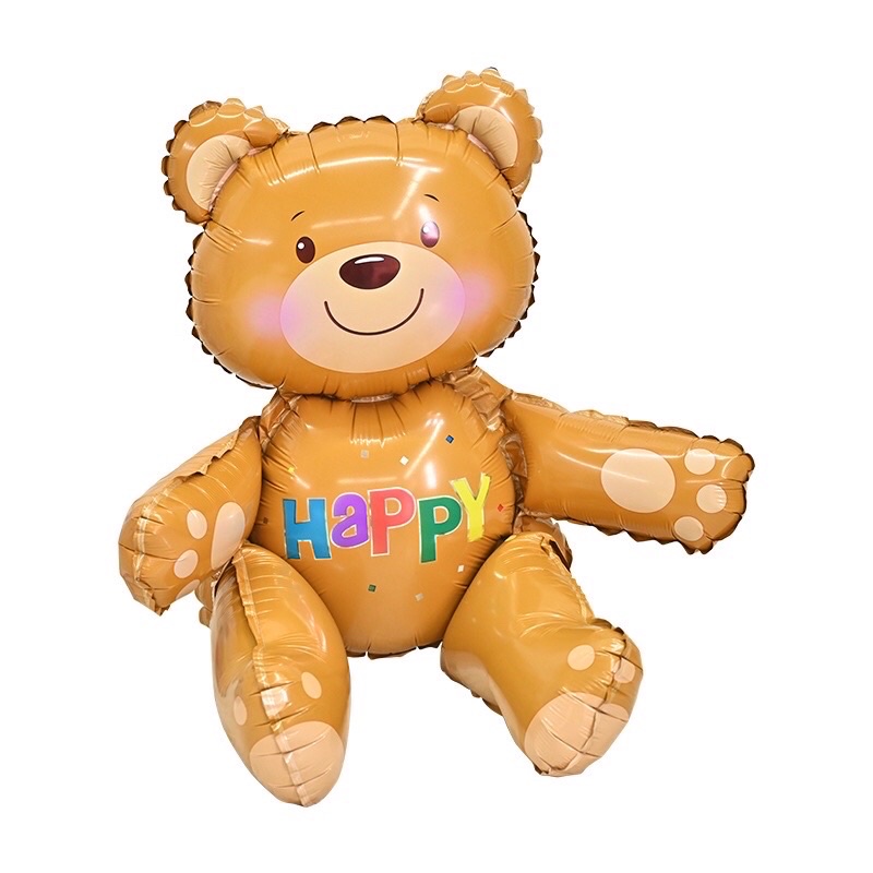 Bóng hình gấu nâu 3D trang trí sinh nhật hàn quốc