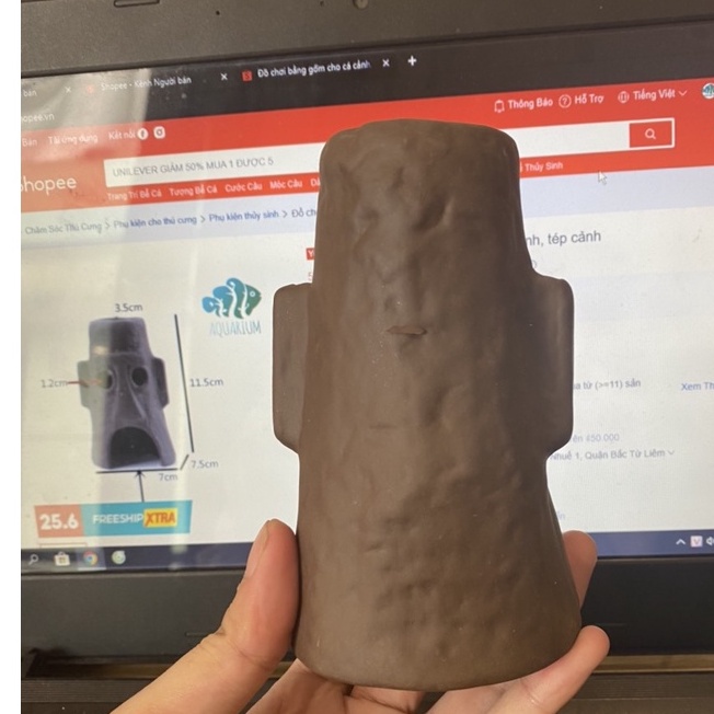 Đồ chơi bằng gốm cho cá cảnh, tép cảnh