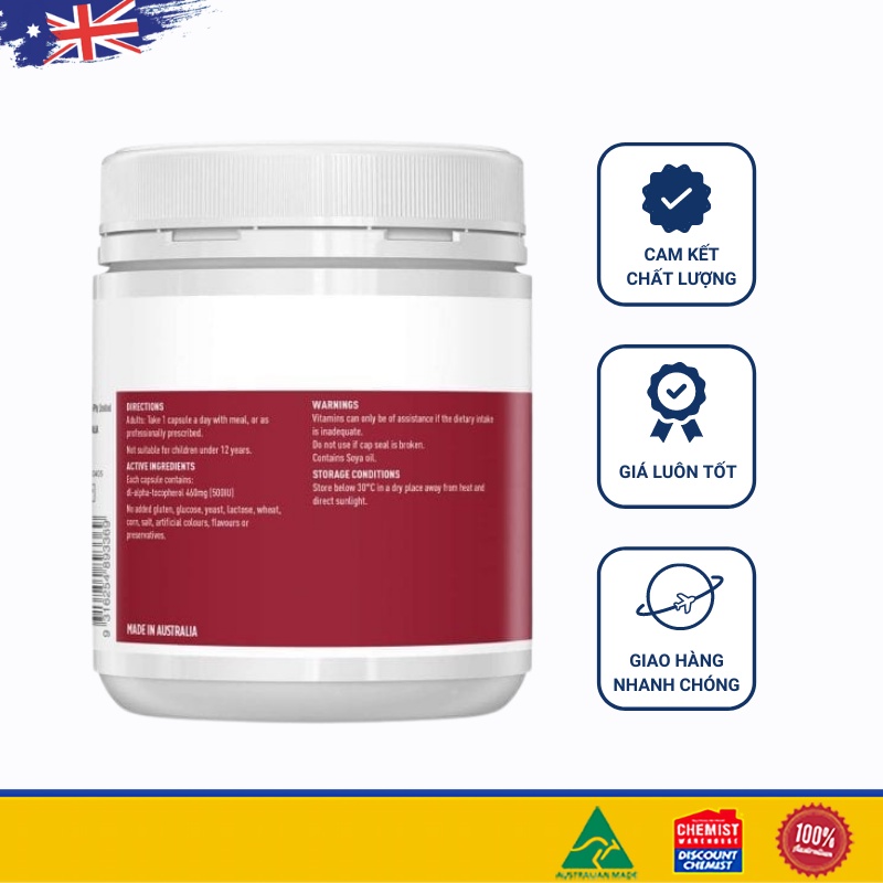 Viên uống Vitamin E 200 viên của Úc (SP3)