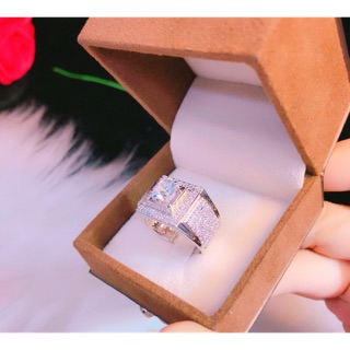 Trang Sức GiVi Nhẫn nam cao cấp dát bạch kim mẫu mới CAM KẾT KHÔNG ĐEN - KHÔNG NGỨA