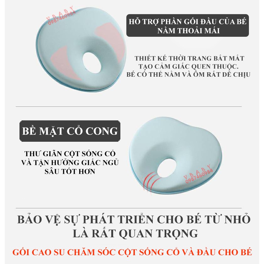 Gối cao su non chống móp đầu V-Baby G2 ( Hàng cao cấp )