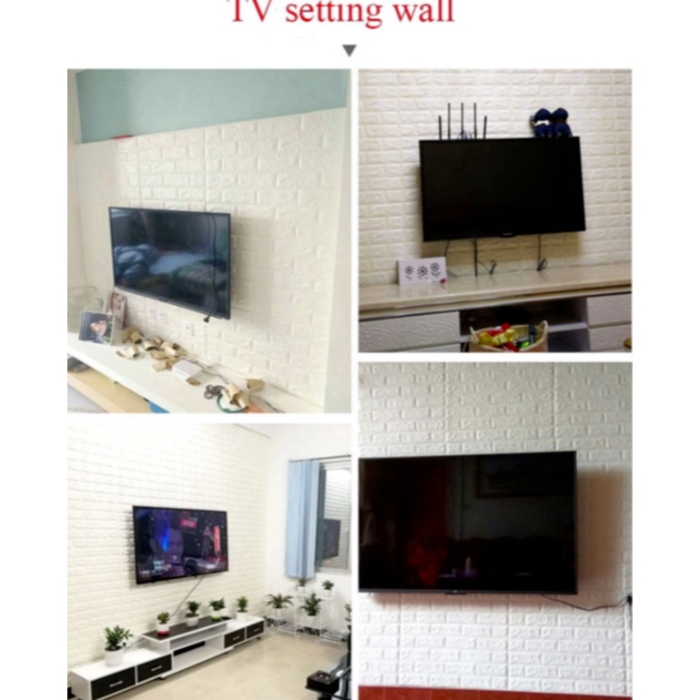 Giấy dán tường họa tiết gạch 3D chống thấm nước trang trí phòng cho bé