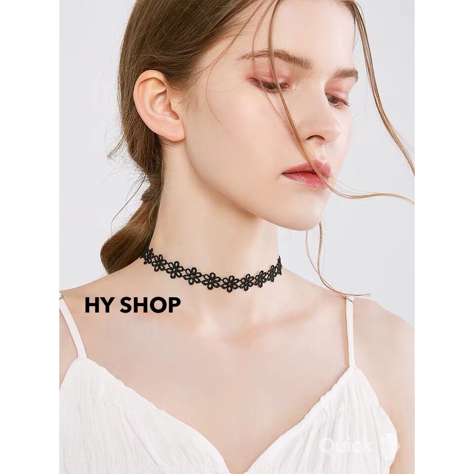 vòng cổ choker hoa kết xinh xắn