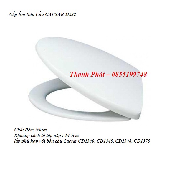 [CHÍNH HÃNG] Nắp Đóng Êm Bàn Cầu CAESAR M232, dùng cho bồn cầu Caesar CD1340, CD1345, CD1348, CD1375