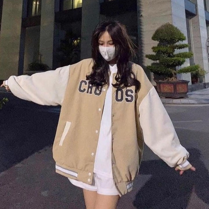 Áo Khoác Bomber Nhung Tăm Áo Bóng Chày CHOOSE Unisex Form Rộng Nam Nữ Siêu Chất