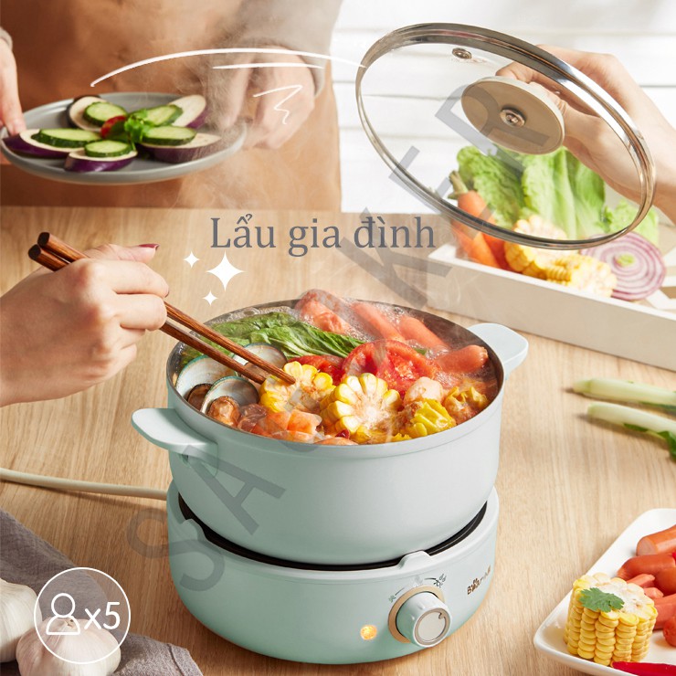 Nồi lẩu điện 2 tầng SAGOKER, mã NLD555