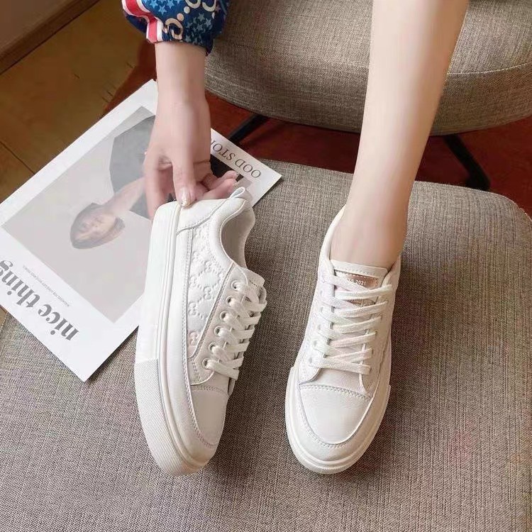 Giày thể thao nữ màu trắng trơn👟Freeship extra 👟 Giày Quảng Châu Xịn màu Trắng