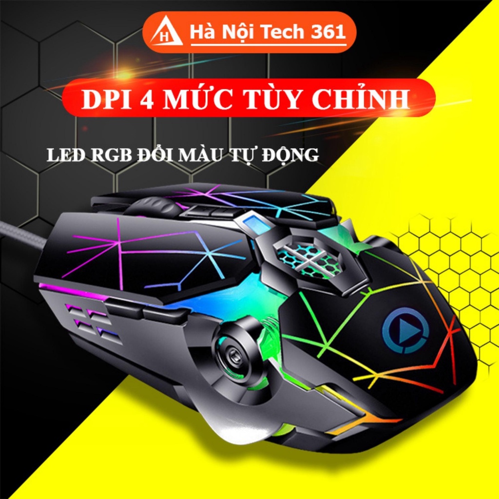 Chuột máy tính chơi game có dây G3OS độ phân giải 3200 DPI với hiệu ứng LED 7 màu cực đẹp