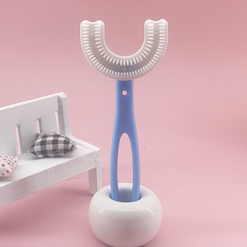 Bàn chải đánh răng chữ U chất liệu Silicon siêu mềm cho bé