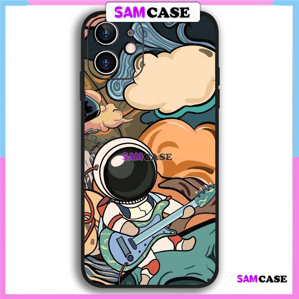 Ốp lưng iPhone Phi hành gia cạnh viền vuông silicon mềm dẻo bảo vệ cam cho ip 6/6s/7/8/X/XS/XR/11/12/13/14 Pro Plus Max