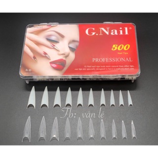Móng nối tip nhọn phom dài dẻo chuẩn đẹp hộp 500 móng