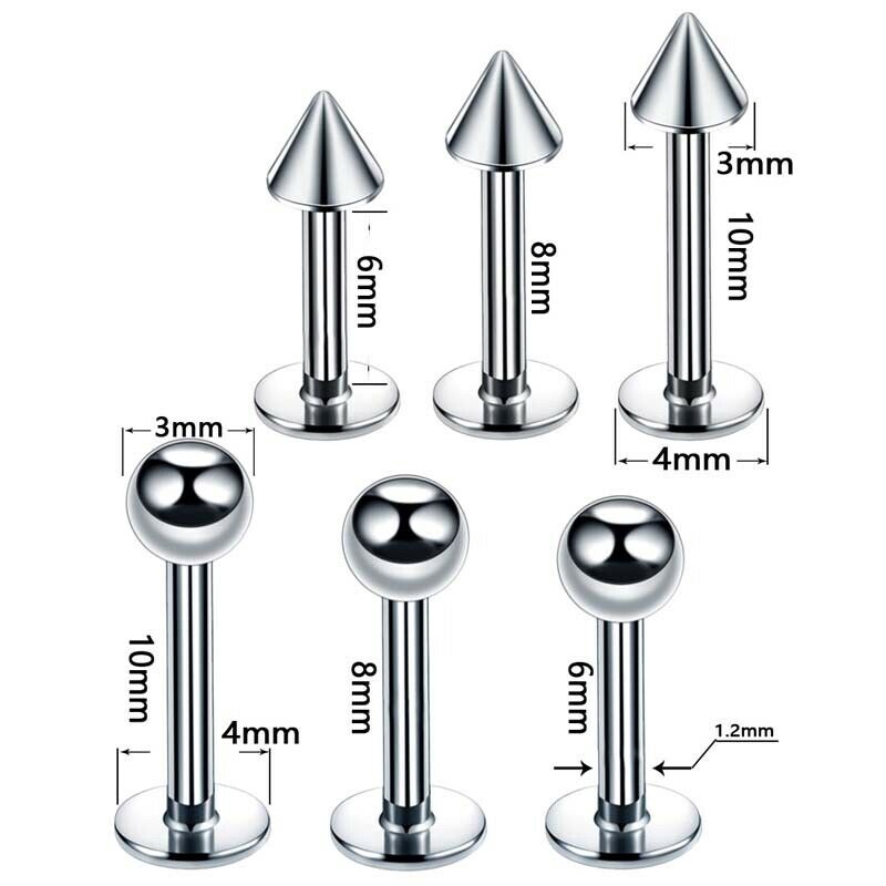 Set 2 khuyên tai/môi bằng thép không gỉ cá tính