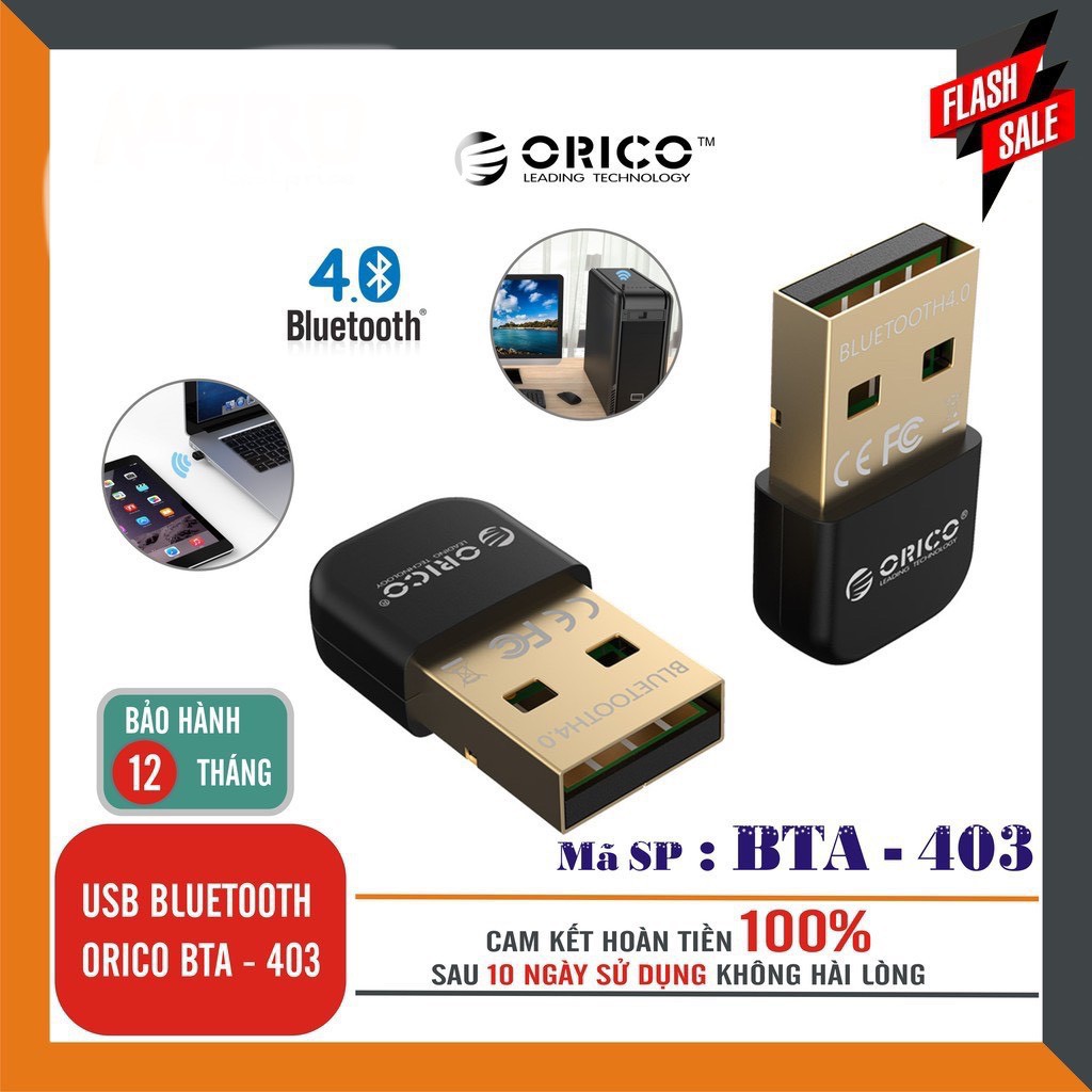 Thiết bị thu USB BLUETOOTH ORICO BTA-403 - Phân phối chính hãng