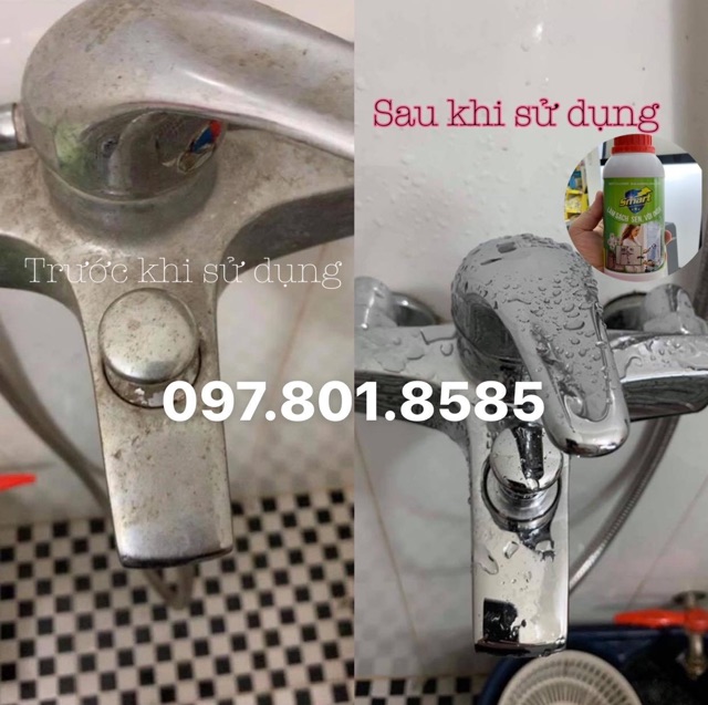 Tẩy cặn canxi bám lâu ngày sen vòi inox