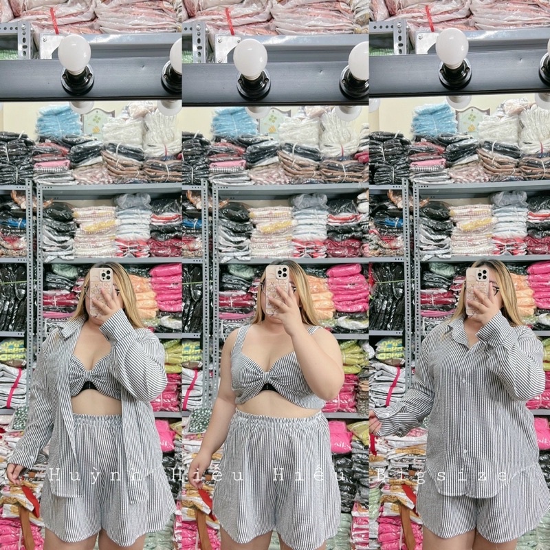 Bigsize Set xốp sơmi đi biển 3 món 55-100kg